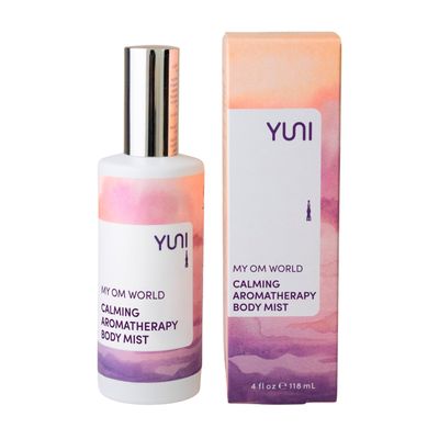 YUNI Beauty Calming Body Mist (4oz) My OM World - Natural Aromatic Oils - Relaxing Stress Relief - Promotes Focus &amp; Clarity - All Natural, Paraben-Free, Cruelty-Free