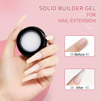 SUPWEE 3D Nail Art Gel Clear and White Solid Builder Gel for Nails Non-Stick Hand Sculpture Hard Gel with Dual Form for Carving Patterns Decoration Nail Art Home Manicure DIY for Women
