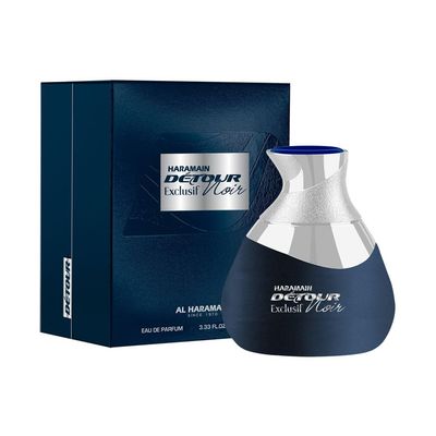 Al Haramain Detour Noir Exclusif for Unisex - Arabian Perfume for Women and Men - Long Lasting Amber Floral Fragrance - Arabic Cologne - Eau de Parfum - 3.33 oz EDP Spray