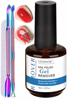 Gel Nail Polish Remover-1PC Professional Gel Remover Kit contains 2 Manicure Tools and 1 Nail File, No Need to Soak or Wrap, Easy &amp; Quick to Remove Nail Polish at Home, Easy to Use