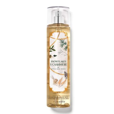 Bath and body Lotion, Perfume Mist, Shower Gel Holiday and Tropical Fragrance Collection (Snowflakes and Cashmere Mist, 8 Ounce)