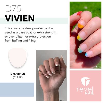 Revel Nail Dip Powder, Vivien Shade, (0.5 Ounce) Premium Color Dipping Powder for Nails, Professional French Manicure Powder, DIY Dipping Mates
