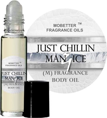 MOBETTER FRAGRANCE OILS Just Chillin Man &amp; Ice Men Cologne Body Oil 1/3 oz roll on Glass Bottle