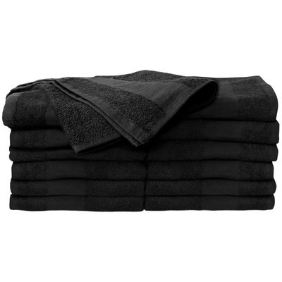 ForPro Premium Bleach Tough Salon Towels, Black, 100 Cotton, Bleach-Proof Towels, Stain Resistant, 16 W x 27 L, 12-Count