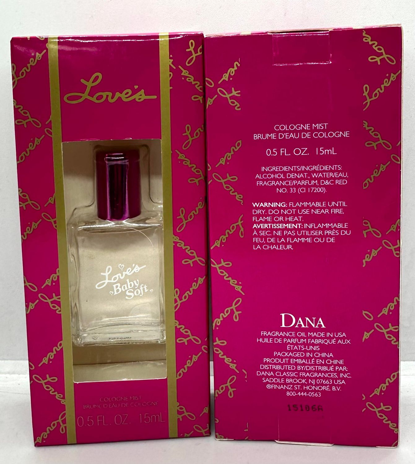 Loves Baby Soft by Dana Cologne Mist Splash .5 oz Women