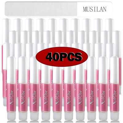 MUSILAN Nail Glue,Super Strong &amp; Long-Lasting &amp; Ultra Quick 40PCS Nail Glue for Acrylic Nails Press on Nails Professional Nail Gel for Stick On Nail Tips &amp; Acrylic Nails &amp; Nail Art Supplies 0.07OZ/PCS
