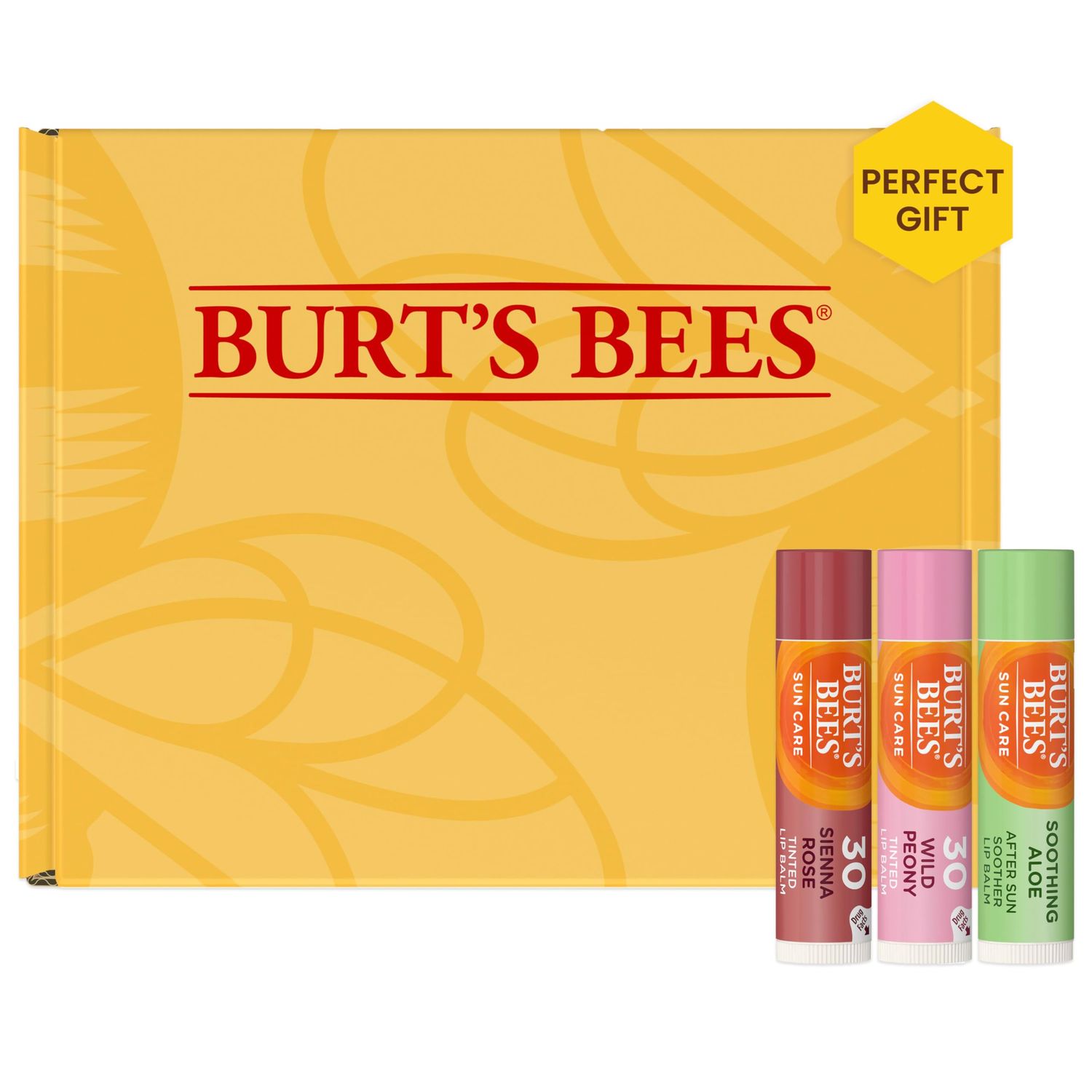 Burts Bees Sun Care Lip Balm Pack, SPF 30 Tinted Lip Balm, Water-Resistant Moisturizer, Wild Peony, Sienna Rose, 3 Tubes, 0.15 oz.