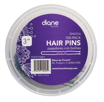Diane 3 inch Hair Pins, 100 pack, black, DHC016