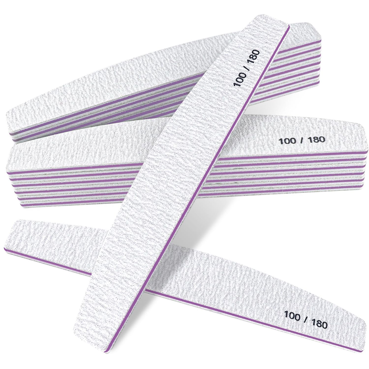15Pcs Nail Files,100/180 Grit Nail Files Reusable Double Sided Boards Buffer Nail File Nail Tools Professional Nail Files,Suitable for Natural Nails Artificial Nails Acrylic Nails Family Salon(Grey)