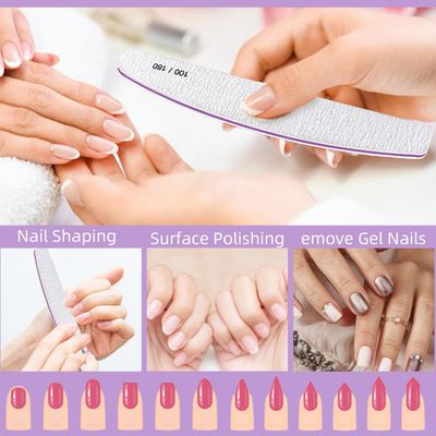 15Pcs Nail Files,100/180 Grit Nail Files Reusable Double Sided Boards Buffer Nail File Nail Tools Professional Nail Files,Suitable for Natural Nails Artificial Nails Acrylic Nails Family Salon(Grey)