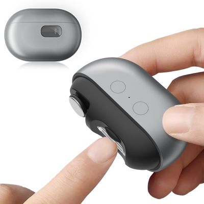 3-in-1 Electric Nail Clipper with Polishing &amp; Nail Catcher - Automatic Nail Trimmer for Kids, Adults &amp; Seniors - 2-Speed Adjustable, Type-C Charging, Portable &amp; Easy to Use (Grey)