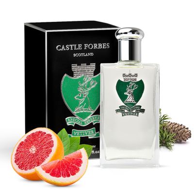 Castle Forbes Vetiver Special Reserve Mens Cologne, 100ml | Classic Mens Fragrance w/a Modern Twist | Made w/Essential Oils | Paraben-Free, Cruelty-Free, Handmade Badge, Limited Batches