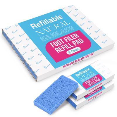 Maryton Professional Foot Scrubber Pumice Pads, Pedicure Tools for Feet, Foot Filer Refill Pads 6-Count, Blue