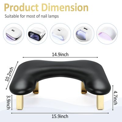 Nail Arm Rest, Arm Rest for Nails Tech, Foldable Nail Tech Client Arm Rest, PU Leather Nail Hand Rest, U Shape Manicure Hand Rests for Foot Hand Rest, Black