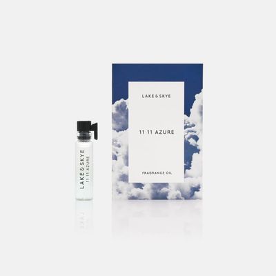 Lake &amp; Skye 11 11 Azure Fragrance Oil 0.06 fl oz (2ml), Mini Perfume, Unisex Fragrance, Sheer &amp; Aquatic Scent, Floral and Musk Notes, with Essential Oils, Long-Lasting Fragrance, Travel-Friendly