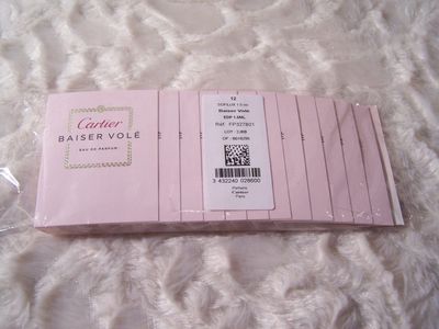 CARTIER 12 Pk Baiser Vole Eau De Parfum Perfume Sample .05 Fl Oz / 1.5 Ml NEW