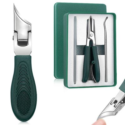 Eagle Beak Beveled Nail Clippers,Long Handle Wide Jaw Opening Anti-Splash Slanted Nail Clipper,Three Sets of Eagle Beak Beveled Nails Clippers,for Thick Nails, Seniors&amp;Ingrown Care