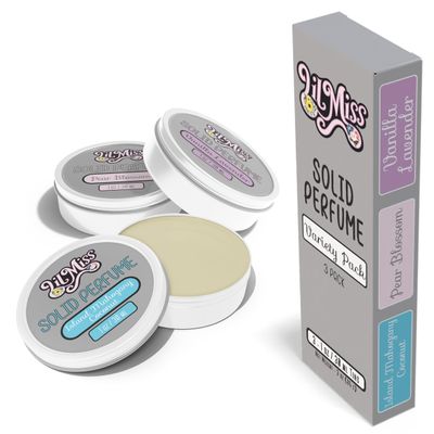 Perfume Sampler Set, Solid Perfume Set for Women with Three Women Fragrances (1 Ounce (Pack of 3), Island Mahogancy Coconut/Pear Blossom/Vanilla Lavender)