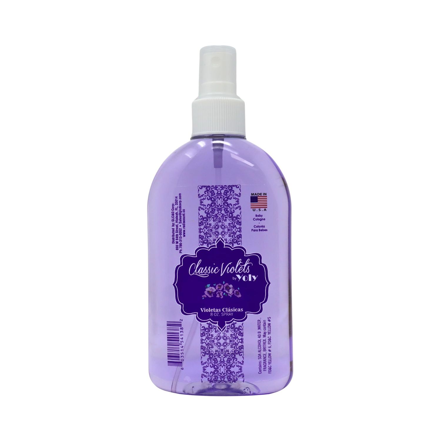 YOLY Classic Violets Cologne - Traditional &amp; Long-Lasting Fragrance, Suitable for Babies &amp; Adults, 8 Fl Oz