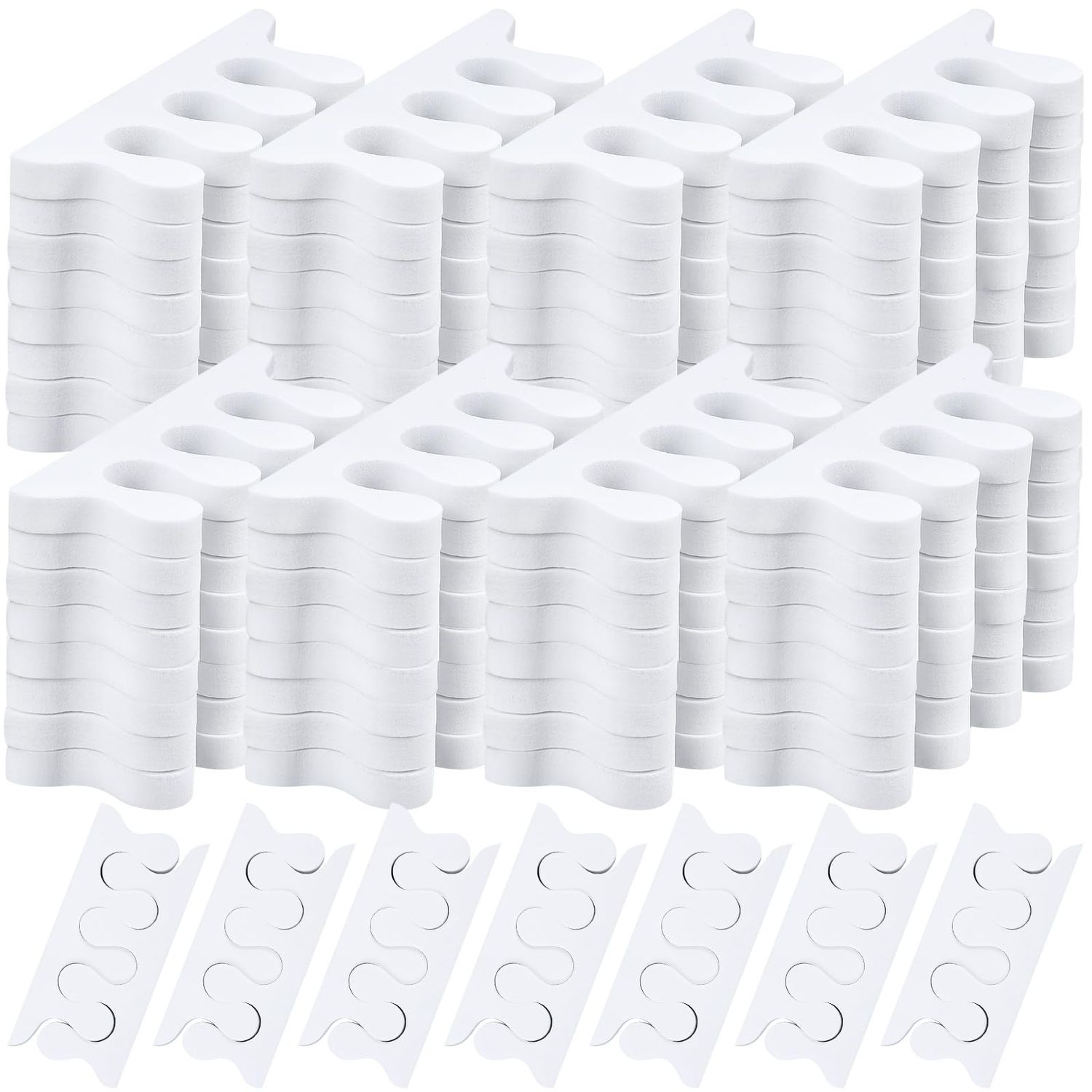 Mumufy 500 Pcs (250 Pairs) Toe Separators Pedicure Tool Kit Soft Toe Spacers for Pedicures Spreaders Finger Dividers for Women Men Feet Nail Toenails Art Painting Polish Spa(White)