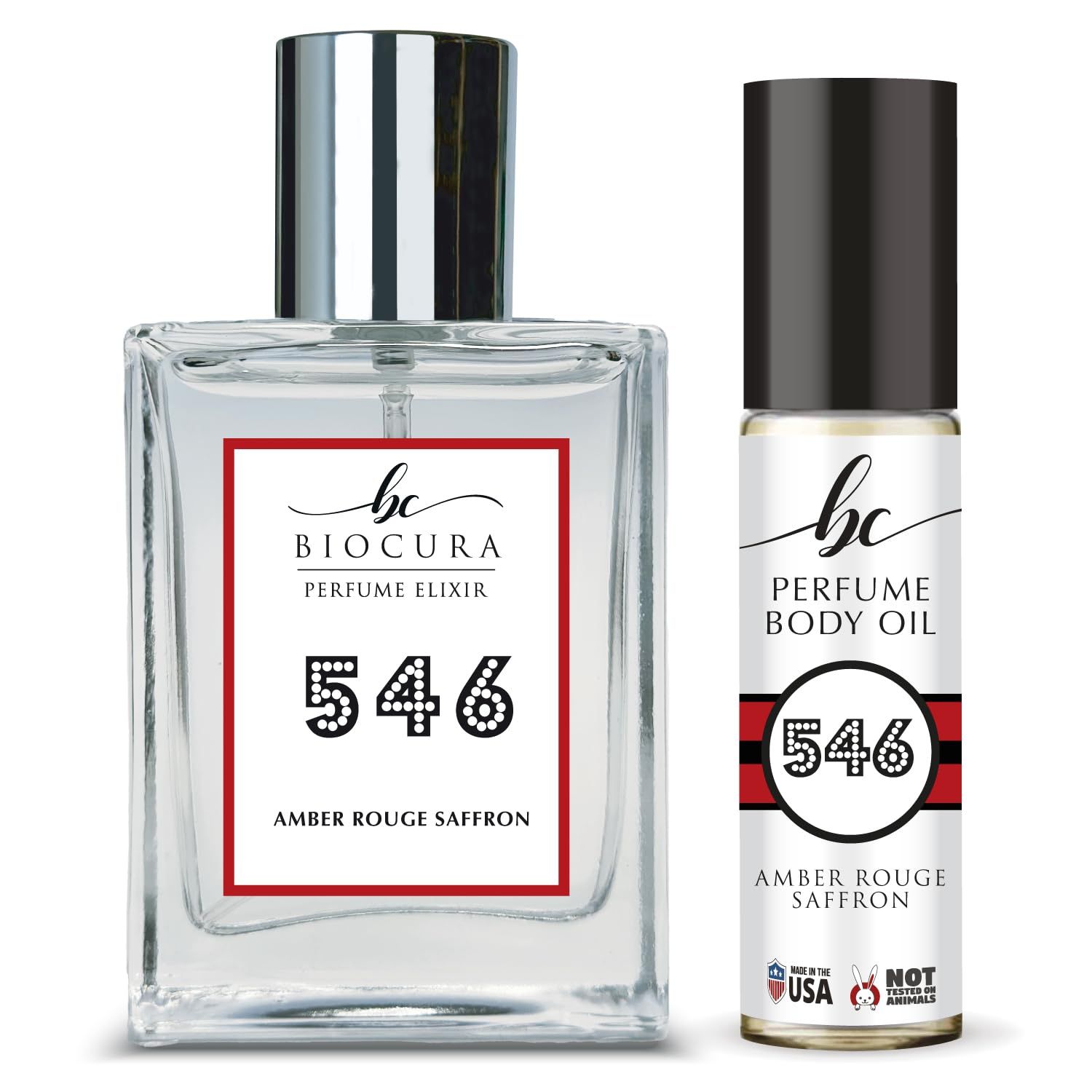 BC Perfume 546 Impression of Amber Rouge Saffron For Women Men Spray Body Oil Set Eau de Parfum Fragrance Bottle / 10ml50ml