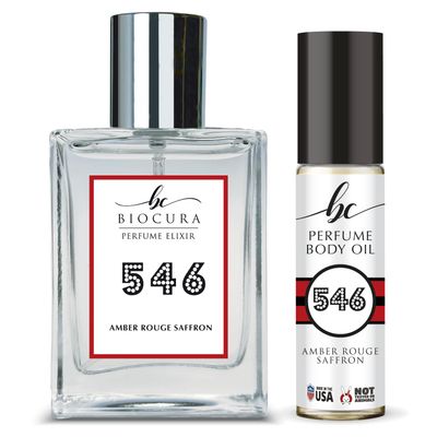BC Perfume 546 Impression of Amber Rouge Saffron For Women Men Spray Body Oil Set Eau de Parfum Fragrance Bottle / 10ml50ml
