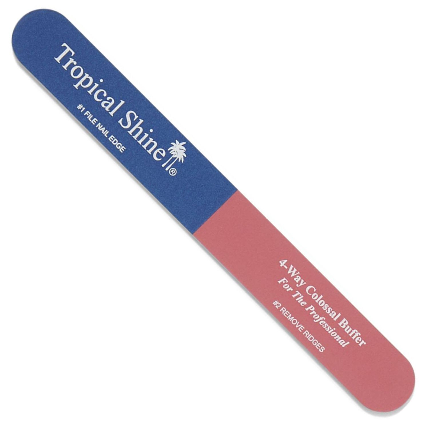Tropical Shine Colossal 4-Way Blue-Pink Buffer - Professional Nail File &amp; Buffer for Shaping, Smoothing, and Polishing Nails - Compact and Portable Nail Care Accessory (707330)
