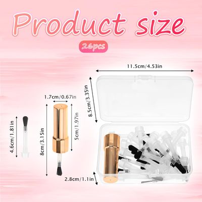 Molain 25Pcs Nail Polish Brush Kit Disposable Nail Art Brush With Handle Dip Powder Liquid Replacement Brushes Soft Bristles Nail Brushes Round Head Brushes with Box