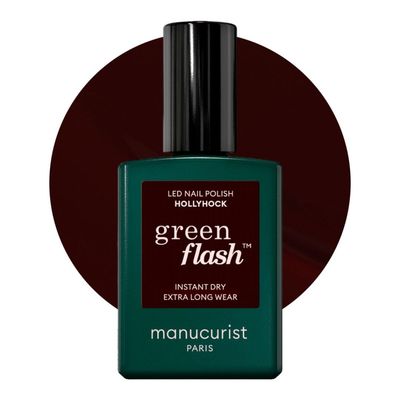 MANUCURIST Green Flash LED Gel Nail Polish Vegan 12-Free, Plant-Based (55) Gel Polish Made in France 0.5 fl oz (HOLLYHOCK)