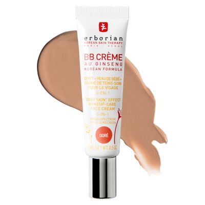 Erborian BB Cream with Ginseng, Tan (Dore) - Lightweight Buildable Coverage with SPF 20 &amp; Ultra-Soft Matte Finish Minimizes Pores &amp; Imperfections - Korean Face Skincare - 0.5 Oz