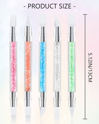 JELIEE 5 Pcs Nail Art Sculpture Pen Dual Tipped Silicone Nail Tools Nail Sculpture Pen Brushes Rhinestone Nail Polish Acrylic Carving Pen for Rhinestones Diamond Painting DIY Home Salon