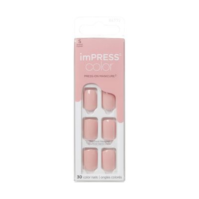 KISS imPRESS Color Press-On Nails Polish-Free Manicure Set, Dolce Pink, 30 Chip-Proof, Smudge-Proof Fake Nails