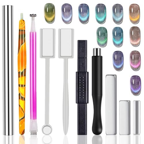WOKOTO 10Pcs Nail Art Cat Eye Magnet For Nails Gel Polish Magnets Pens Cat Eye Nail Art Tools Gradient Ombre Design Magnetic Sticks For Women Nails Magnets For Magnetic Nail Polish Magnet
