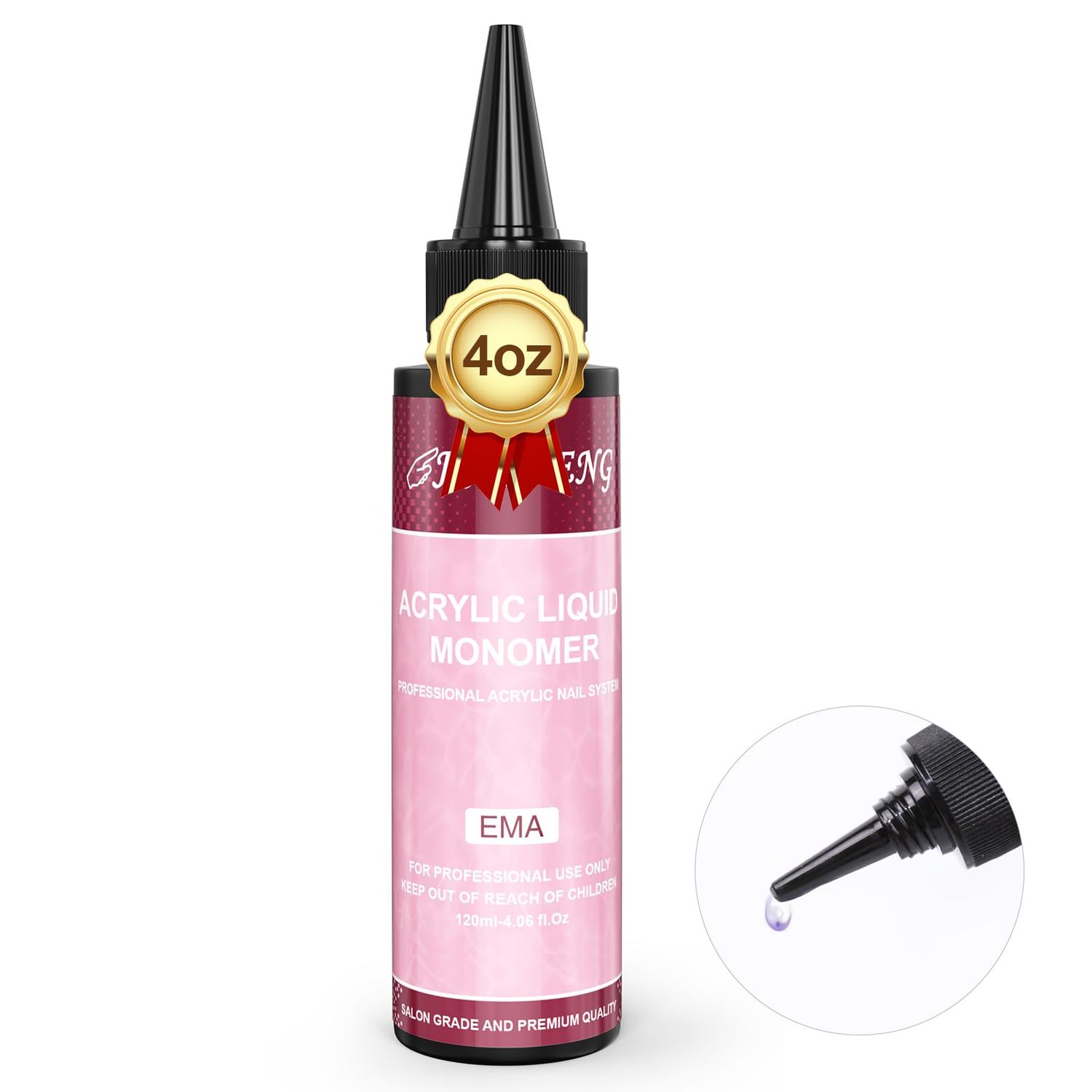 JIASHENG 4.06 fl.oz Monomer, Monomer Acrylic Nail Liquid for Acrylic Powders Liquid Monomer for Acrylic Nails, Acrylic Monomer Liquid Suitable Nail Salon Home DIY Use