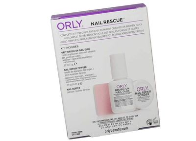 Treatment - NAIL RESCUE KIT Repair &amp; Protect Cracked &amp; Broken Nails Brush-on Nail Glue 0.17oz Nail Repaid Powder 0.15oz