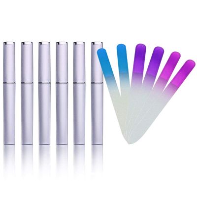 Beauty Glass Nail File 6 PCS Professional Double Sided Fingernail File with protective Case for a Smooth Finish, Manicure &amp; Pedicure for Nature Nails