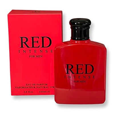 United Scents Red Intense Eau de Parfum for Men 3.4 Fl Oz | Top Notes: Cranberry, Grapefruit, Italian Lemon