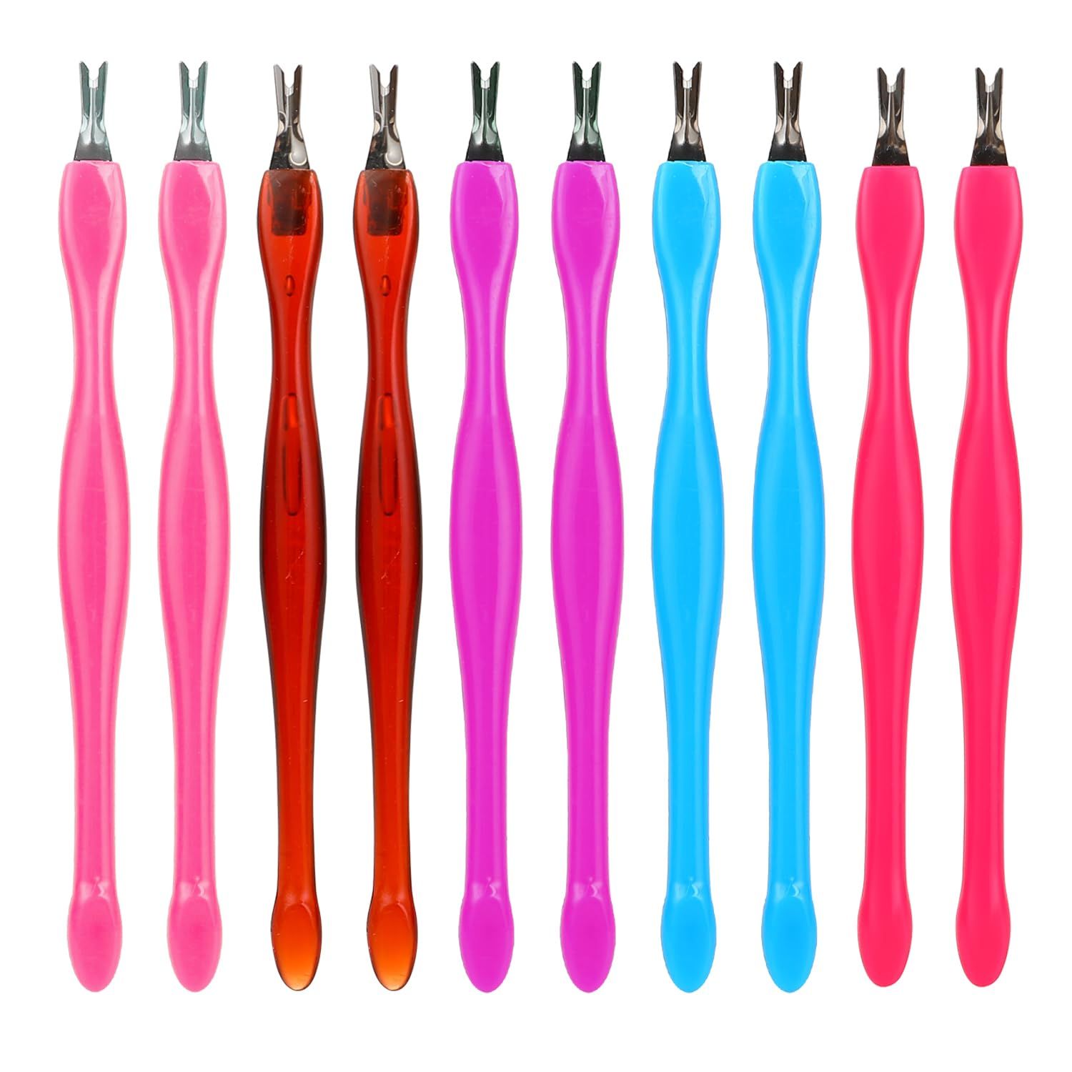 Cuticle Pusher Cuticle Pushers Tool Professional Nail Scraper Pushers Dead Skin Cuticle Remover Dual Ended Cleaner Cuticle Trimmer for Fingernails Toenails Home Nail Shop 10 Pcs