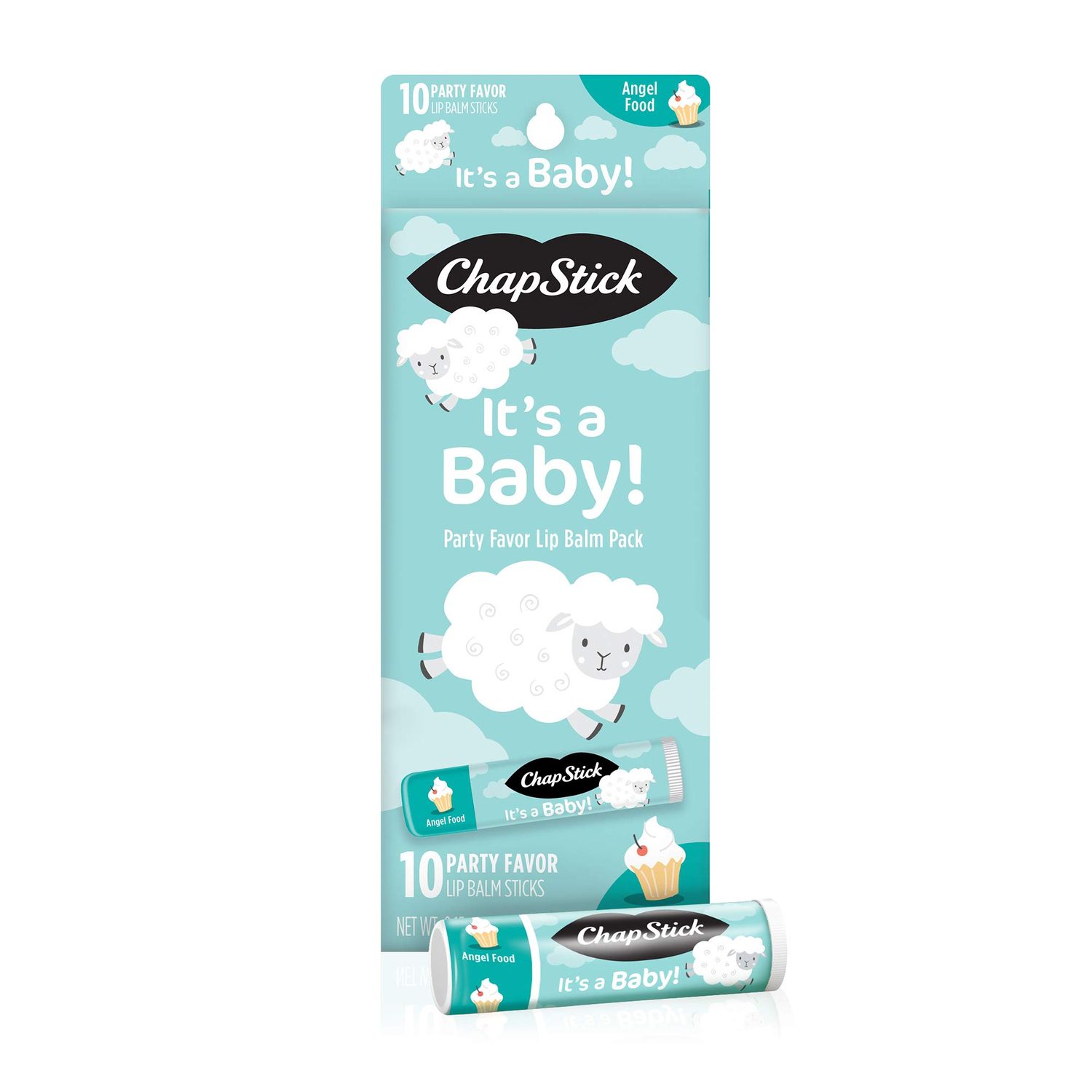 Chapstick Party Favor Lip Balm Gift Pack Its a Baby 10 sticks 0.15 oz each, Cream White