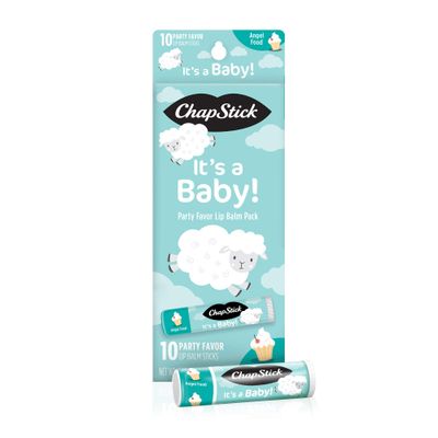 Chapstick Party Favor Lip Balm Gift Pack Its a Baby 10 sticks 0.15 oz each, Cream White