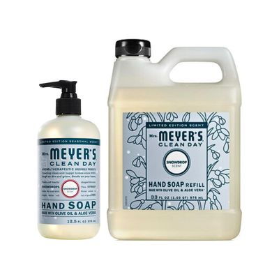 MRS. MEYERS CLEAN DAY Liquid Hand Soap Variety Pack Scent, 33 OZ Refill 12.5 OZ, 1 CT (Snowdrop)