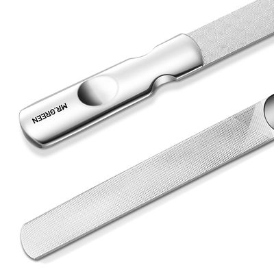 MR.GREEN Double Sided Nail Files Stainless Steel Manicure Pedicure Grooming for Professional Finger Toe Nail Care Tools (Long)