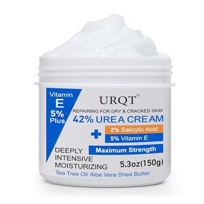42 Urea Cream for Dry &amp; Cracked Skin - Foot &amp; Hand Cream with 2 Salicylic Acid, 5 Vitamin E, Tea Tree Oil, Aloe Vera, Shea Butter - Moisturizer &amp; Skin Repair Cream for Feet Maximum Strength