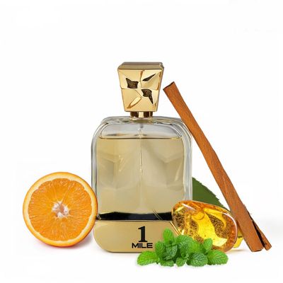 Jean Rish 1 Mile Pour Homme Eau De Toilette - Perfume for Men (3.4 Fl Oz / 100ml) with Blood Mandarin, Mint &amp; Amber Notes - Long Lasting and Luxury Fragrance