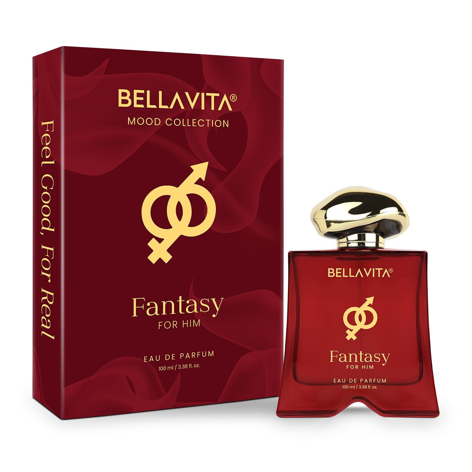 BELLAVITA Luxury Mood Collection FANTASY Perfume for Men 100ml | Pheromone Inspired Technology Long Lasting Fragrance | Notes of Pink Pepper, Orange and Saffron | Floral, Spicy Premium Fragrance