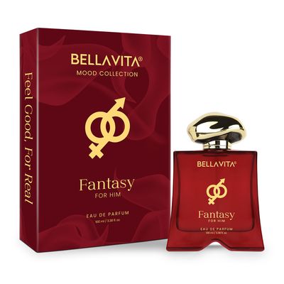 BELLAVITA Luxury Mood Collection FANTASY Perfume for Men 100ml | Pheromone Inspired Technology Long Lasting Fragrance | Notes of Pink Pepper, Orange and Saffron | Floral, Spicy Premium Fragrance