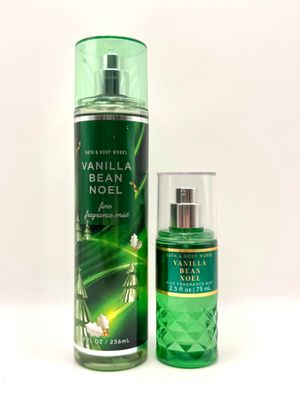 Bath and Body Work Vanilla Bean Noel Fine Fragrance Mist Set, 8 fl oz and 2.5 fl oz, Holiday Season