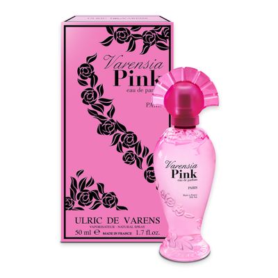 Ulric de Varens Varensia Pink Eau De Parfum for Women- Gourmand, Fruity, Floral Scent - Notes of Blackcurrant, Rose, Raspberry, &amp; Vanilla- Fruity &amp; Floral- 1.70 Fl Oz