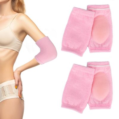 Wanmu 4Pcs Elbow Moisturizing Sleeve, Elbow Gel Cover Heel Socks for Women, Elbow Pads with Gel Pad for SPA Moisturizing Dry Cracked Skin Care