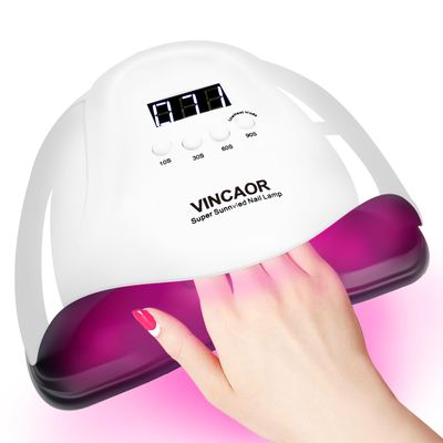 VINCAOR UV Light for Gel Nails, 180W Nail Dryer UV Nail Lamp, Nail Polish Light with 4 Timer Settings, 45 Beads, Polish Curing UV LED Dryer with Automatic SensorPurple Light